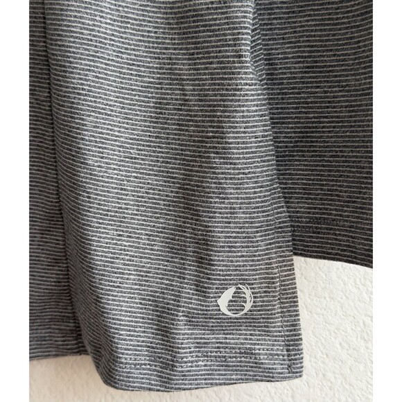 American outdoorsman for women Sun Tee Long Sleeve Hoodie Gray Striped Sz L - Picture 5 of 6